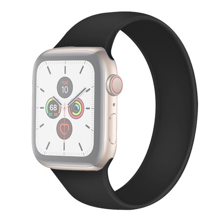 Solo Loop Link serie bandje - Maat: S - Zwart - Geschikt voor Apple Watch 38mm / 40mm / 41mm / 42mm