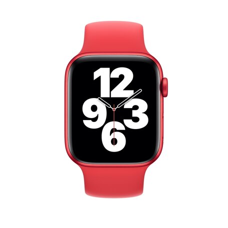 Solo Loop Link serie bandje - Maat: S - Rood - Geschikt voor Apple Watch 38mm / 40mm / 41mm / 42mm