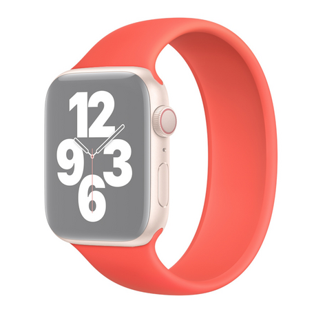 Solo Loop Link serie bandje - Maat: S - Koraalrood - Geschikt voor Apple Watch 38mm / 40mm / 41mm / 42mm