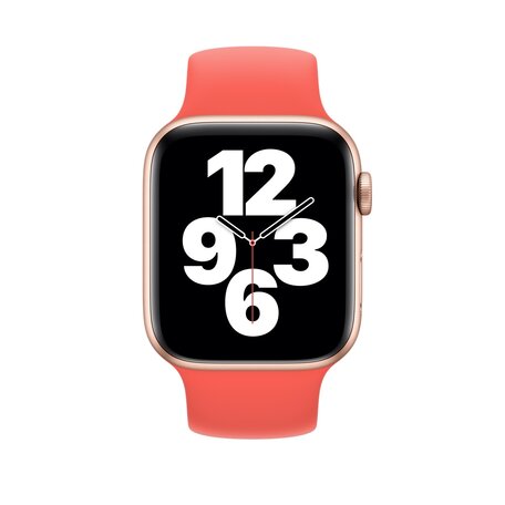 Solo Loop Link serie bandje - Maat: S - Koraalrood - Geschikt voor Apple Watch 38mm / 40mm / 41mm / 42mm