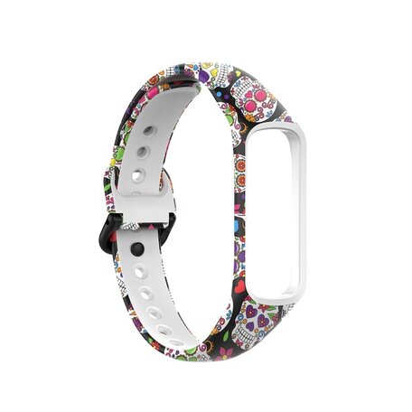 Siliconen band met print - Skull - Samsung Galaxy Watch Fit 2