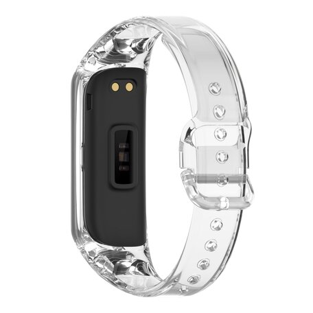 Doorzichtige TPU band (zon verkleurend) - Transparant wit - Samsung Galaxy Watch Fit 2