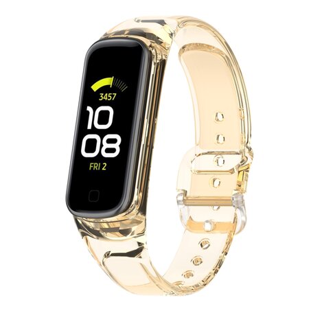 Doorzichtige TPU band (zon verkleurend) - Transparant geel - Samsung Galaxy Watch Fit 2