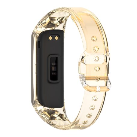 Doorzichtige TPU band (zon verkleurend) - Transparant geel - Samsung Galaxy Watch Fit 2