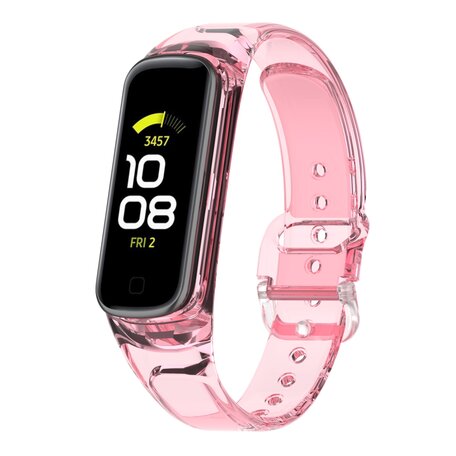 Doorzichtige TPU band (zon verkleurend) - Transparant roze - Samsung Galaxy Watch Fit 2