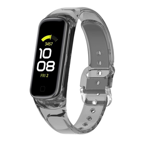 Doorzichtige TPU band (zon verkleurend) - Transparant zwart - Samsung Galaxy Watch Fit 2