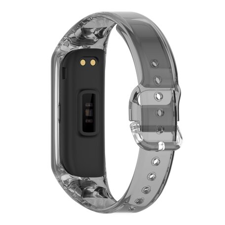 Doorzichtige TPU band (zon verkleurend) - Transparant zwart - Samsung Galaxy Watch Fit 2