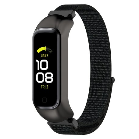 Nylon sport loop band - Zwart - Samsung Galaxy Watch Fit 2