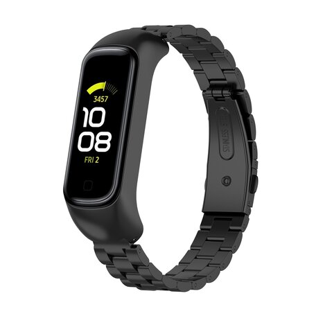 Stalen schakelband - Zwart - Samsung Galaxy Watch Fit 2