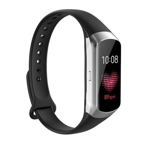 Siliconen bandje - Zwart - Samsung Galaxy Watch Fit 