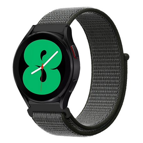 Sport Loop nylon bandje - Donkergroen met grijze band - Huawei Watch 4 (pro) / 3 (pro) / Ultimate