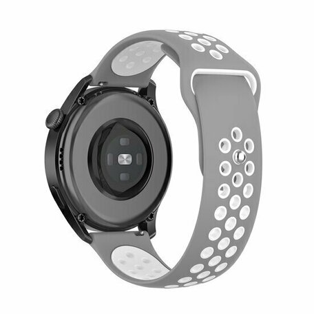 Sport Edition siliconen band - Grijs + wit - Huawei Watch 4 (pro) / 3 (pro) / Ultimate