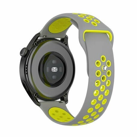 Sport Edition siliconen band - Grijs + geel - Huawei Watch 4 (pro) / 3 (pro) / Ultimate