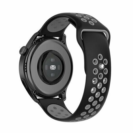 Sport Edition siliconen band - Zwart + grijs - Huawei Watch 4 (pro) / 3 (pro) / Ultimate