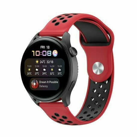 Sport Edition siliconen band - Rood + zwart - Huawei Watch 4 (pro) / 3 (pro) / Ultimate