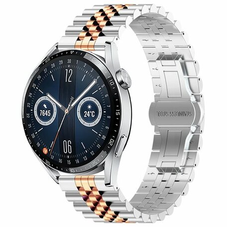 Stalen band - Zilver / rosé goud - Huawei Watch 4 (pro) / 3 (pro) / Ultimate