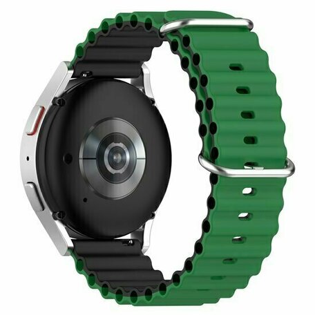 Ocean Style siliconen bandje - Groen / zwart - Huawei Watch 4 (pro) / 3 (pro) / Ultimate