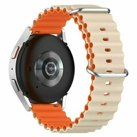 Ocean Style siliconen bandje - Beige / oranje - Huawei Watch 4 (pro) / 3 (pro) / Ultimate