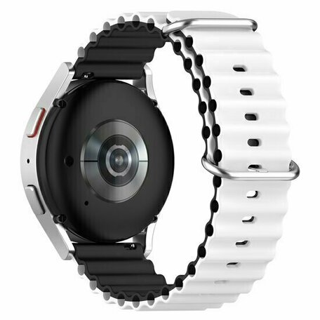 Ocean Style siliconen bandje - Wit / zwart - Huawei Watch 4 (pro) / 3 (pro) / Ultimate