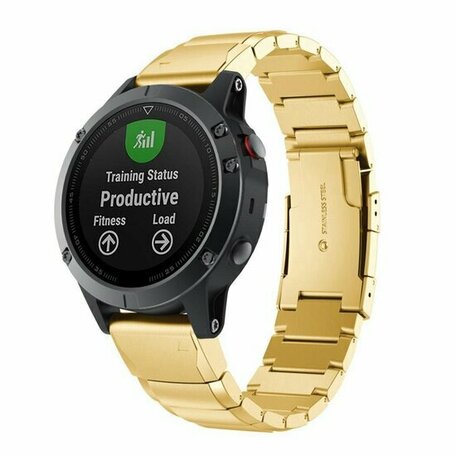 Stainless steel schakelband - Goud - Garmin Instinct E - 40mm