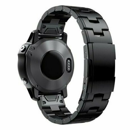 Titanium schakelband - Zwart - Garmin Instinct 3 / Instinct E - 45mm