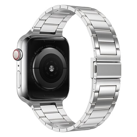 Stalen schakelband - Zilver - Geschikt voor Apple watch 38mm / 40mm / 41mm / 42mm