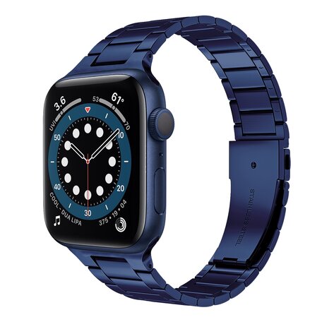 Stalen schakelband - Donkerblauw - Geschikt voor Apple watch 38mm / 40mm / 41mm / 42mm