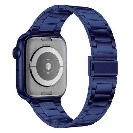 Stalen schakelband - Donkerblauw - Geschikt voor Apple watch 38mm / 40mm / 41mm / 42mm