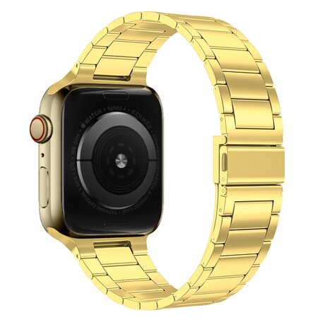 Stalen schakelband - Goud - Geschikt voor Apple watch 38mm / 40mm / 41mm / 42mm