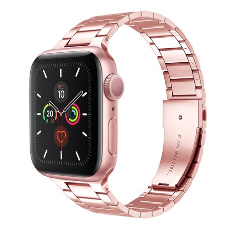 Stalen schakelband - Rosé goud - Geschikt voor Apple watch 38mm / 40mm / 41mm / 42mm