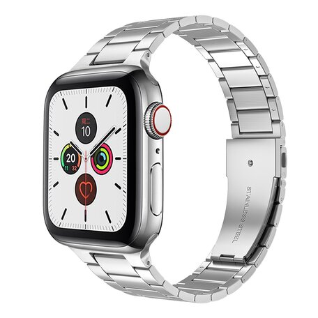 Stalen schakelband - Zilver - Geschikt voor Apple watch 44mm / 45mm / 46mm / 49mm