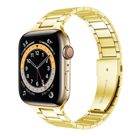 Stalen schakelband - Goud - Geschikt voor Apple watch 44mm / 45mm / 46mm / 49mm