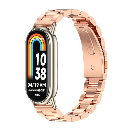 Stalen schakelband - Rosé goud - Xiaomi Smart Band 8 & 9