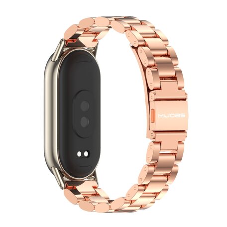 Stalen schakelband - Rosé goud - Xiaomi Smart Band 8 & 9