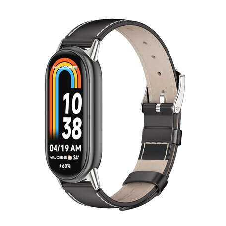 Echt leren bandje - Zwart - Xiaomi Smart Band 8 & 9