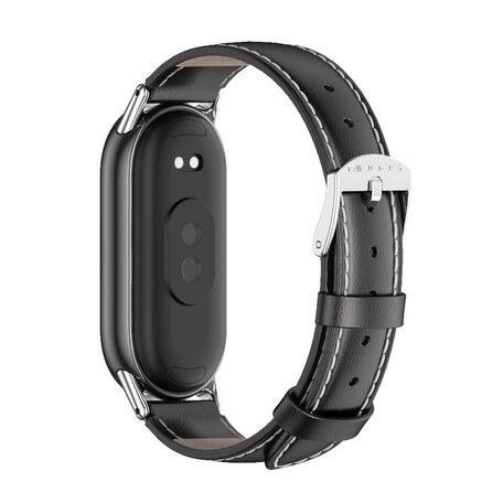 Echt leren bandje - Zwart - Xiaomi Smart Band 8 & 9