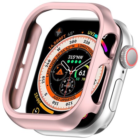 Hard case 46mm (open front) - Rosé goud - Geschikt voor Apple Watch 46mm