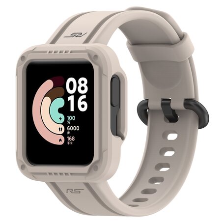 Siliconen sportband met case - Beige - Xiaomi Redmi Watch 2 (Lite)