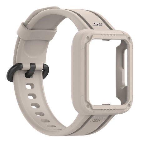 Siliconen sportband met case - Beige - Xiaomi Redmi Watch 2 (Lite)