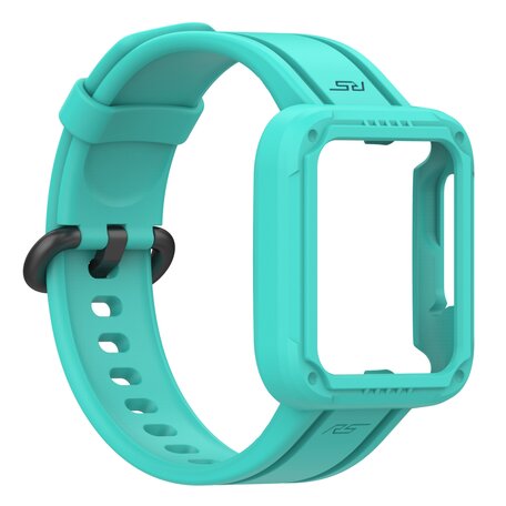 Siliconen sportband met case - Mintgroen - Xiaomi Redmi Watch 2 (Lite)