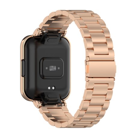 Stalen schakelband met case - Rosé goud - Xiaomi Redmi Watch 2 (Lite)