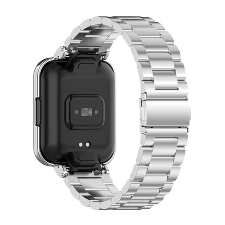 Stalen schakelband met case - Zilver - Xiaomi Redmi Watch 2 (Lite)