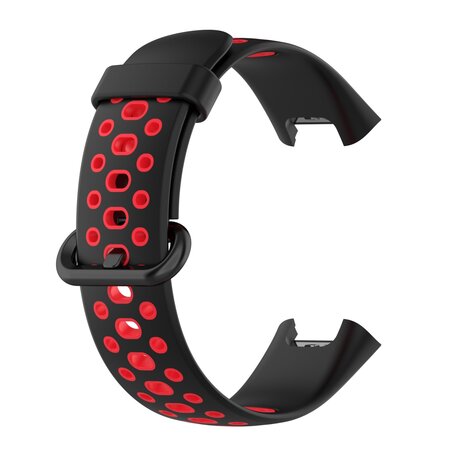 Tweekleurige sportband - Zwart met rood - Xiaomi Redmi Watch 2 (Lite)