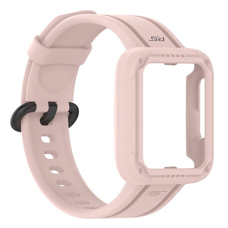 Siliconen sportband met case - Roze - Xiaomi Redmi Watch 2 (Lite)