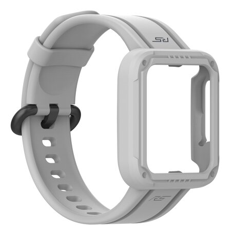 Siliconen sportband met case - Grijs - Xiaomi Redmi Watch 2 (Lite)