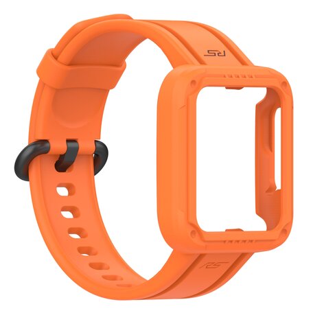 Siliconen sportband met case - Oranje - Xiaomi Redmi Watch 2 (Lite)