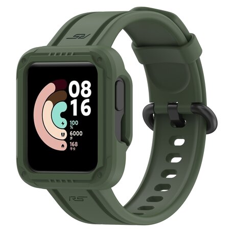 Siliconen sportband met case - Donkergroen - Xiaomi Redmi Watch 2 (Lite)