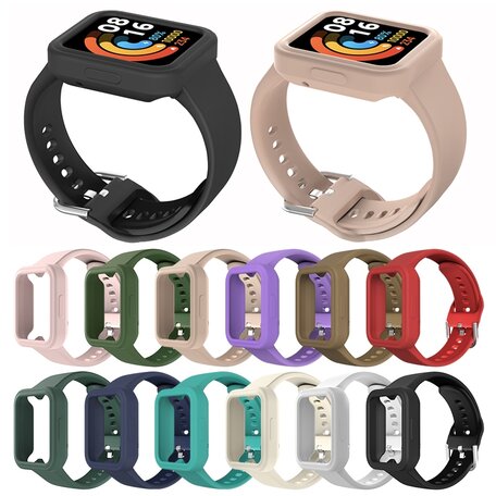 Siliconen band met case - Oudroze - Xiaomi Redmi Watch 2 (Lite)