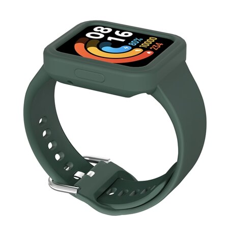 Siliconen band met case - Dennengroen - Xiaomi Redmi Watch 2 (Lite)