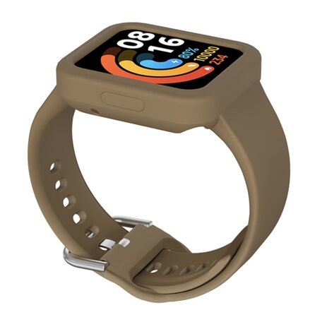 Siliconen band met case - Bruin - Xiaomi Redmi Watch 2 (Lite)